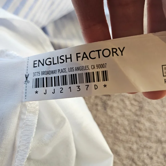 English Factory Gingham Tiered Midi Dress Womens S Blue white Cottagecore HN657D - Picture 7 of 7